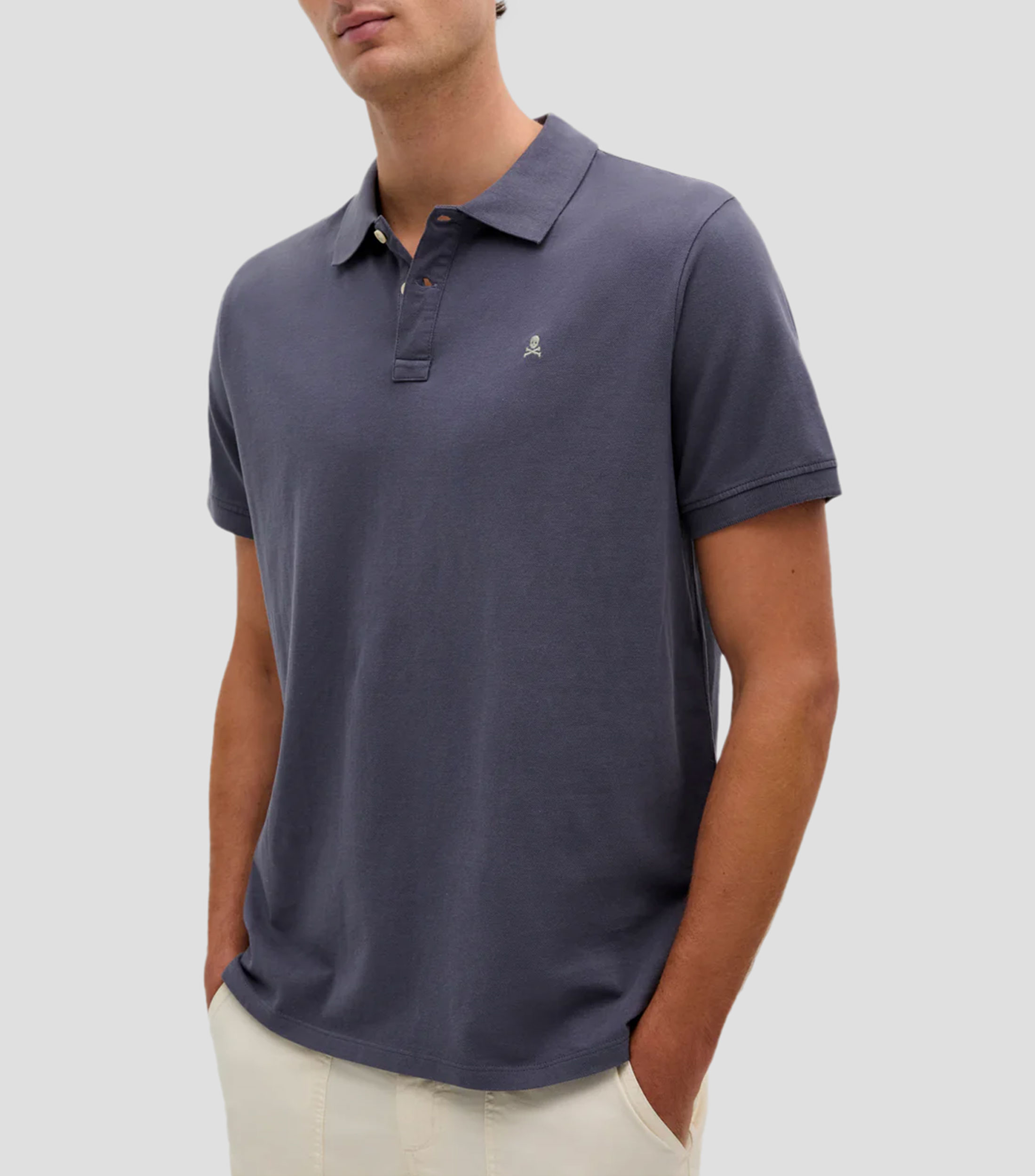 Playera tipo polo manga corta lisa Hombre